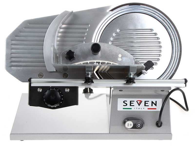 Seven Italy PS 250 PRO Silver - Affettatrice con lama da 250 mm - affilatoio compreso - 180 Watt