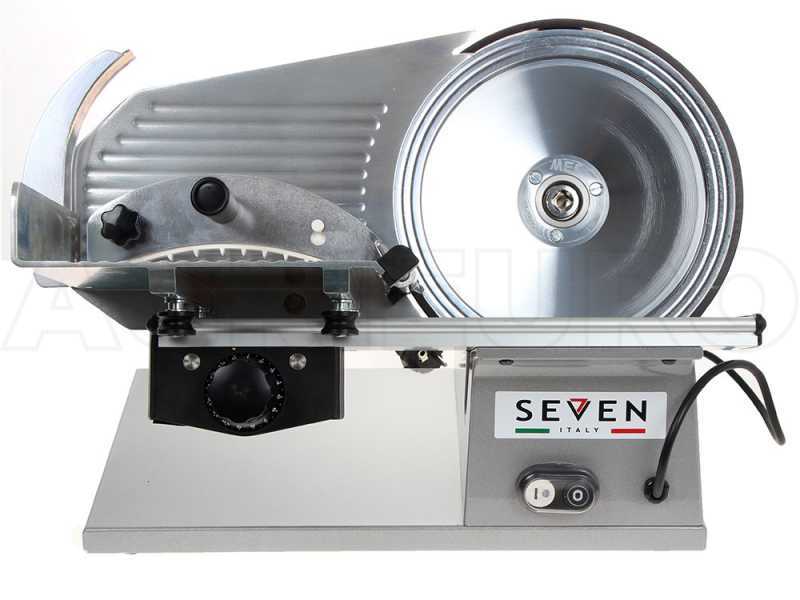 Seven Italy PS 250 PRO Silver - Affettatrice con lama da 250 mm - affilatoio compreso - 180 Watt