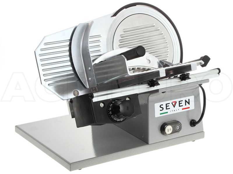 Seven Italy PS 220 PRO Silver - Affettatrice con lama da 220 mm - affilatoio compreso - 160 Watt