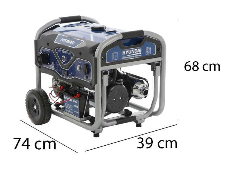 Hyundai LS6875EB - Generatore di corrente carrellato con AVR 5.5 kW - Continua 5 kW Monofase