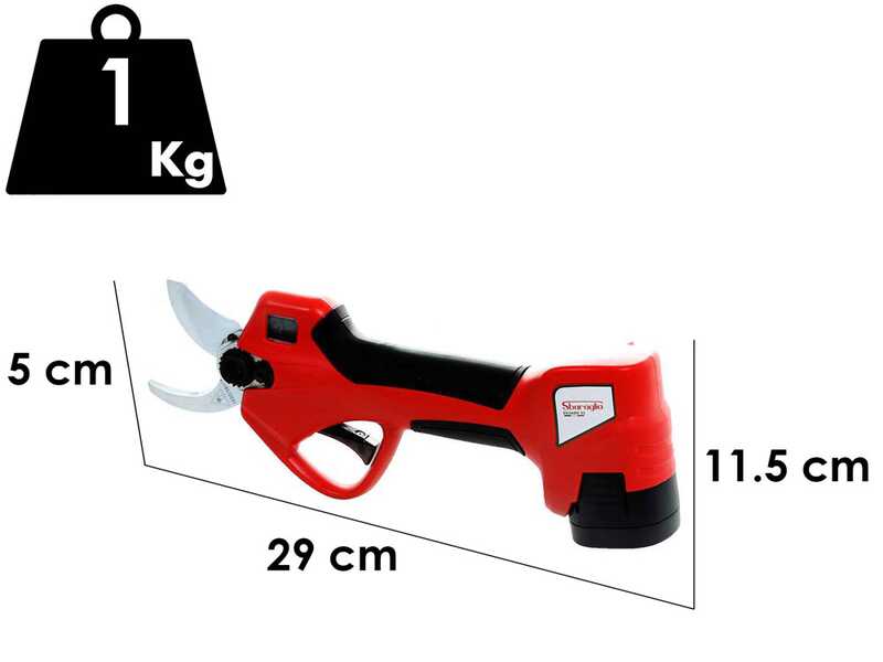 Sbaraglia Eduard A3042 - Forbice elettrica da potatura - 2x 16.8V 2.5Ah - Diametro di taglio 32mm
