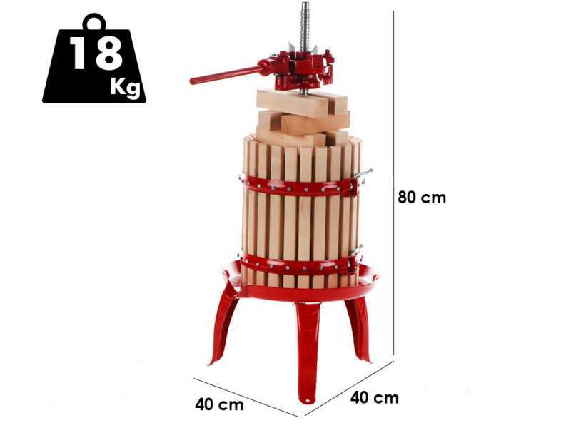 Baesso Torchio 20 - Torchio per uva manuale - 11 lt