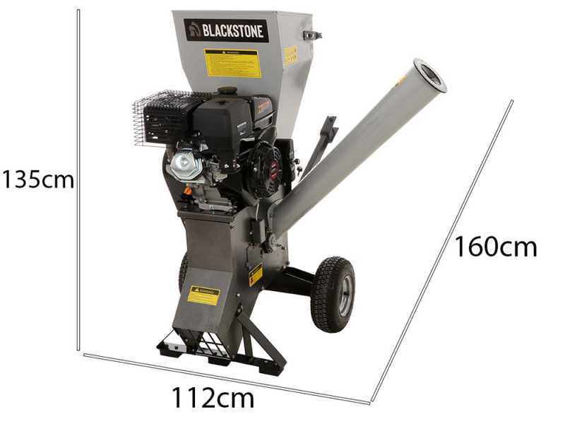 BlackStone CSB150E-L - Biotrituratore a scoppio - Motore a benzina Loncin 15 HP - Avviamento elettrico