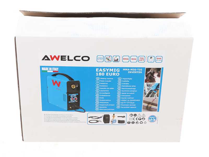 Awelco Easymig 180 - Saldatrice Inverter Multiprocesso (MMA-MIG-TIG) - GAS/NO GAS
