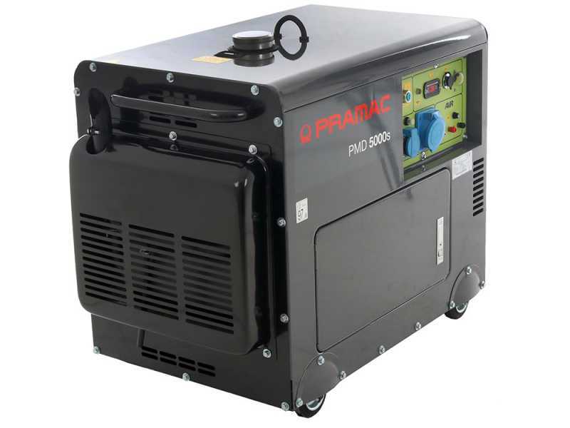 Pramac PMD5000s - Generatore di corrente silenziato diesel con AVR 5 kW - Continua 4.2 kW Monofase + ATS