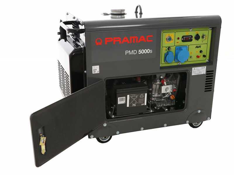 Pramac PMD5000s - Generatore di corrente silenziato diesel con AVR 5 kW - Continua 4.2 kW Monofase