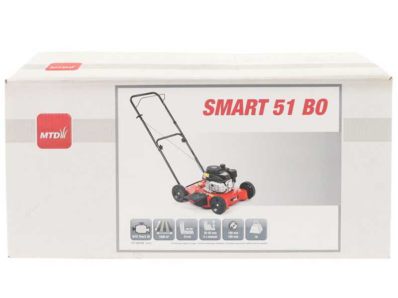 MTD Smart 51 BO - Tagliaerba a scoppio - Motore ThorX 35 OHV