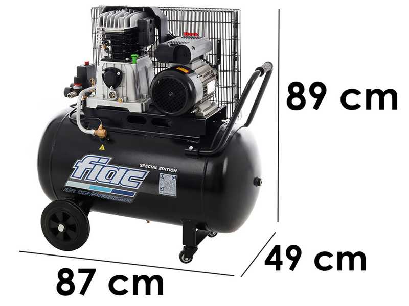 FIAC AB 150/415 MC - Compressore aria elettrico monofase a cinghia - Motore 3 HP - 100 lt