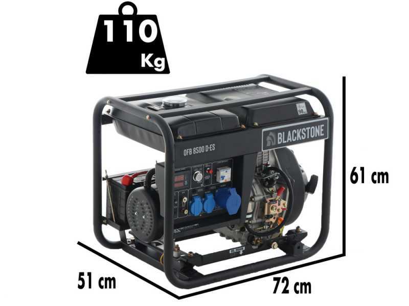 BlackStone OFB 8500 D-ES - Generatore di corrente diesel con AVR 6.3 kW - Continua 6.0 kW Monofase