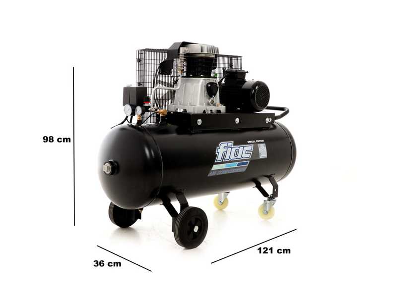 FIAC AB 150/415 TC - Compressore aria elettrico trifasee a cinghia - Motore 3 HP - 150 lt