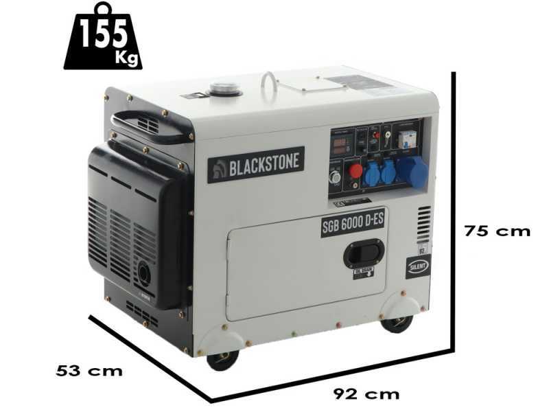 Blackstone SGB 6000 D-ES - Generatore di corrente diesel silenziato con AVR 5.3 kW - Continua 5 kW Monofase