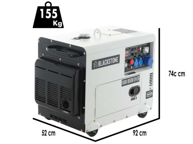 Blackstone SGB 8500 D-ES - Generatore di corrente diesel silenziato con AVR 6.3 kW - Continua 6 kW Monofase