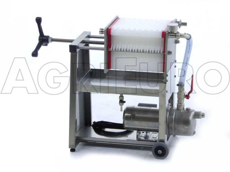 Enotecnica Pillan AF20 - Filtro a cartoni per vino carrellato - Pompa in INOX