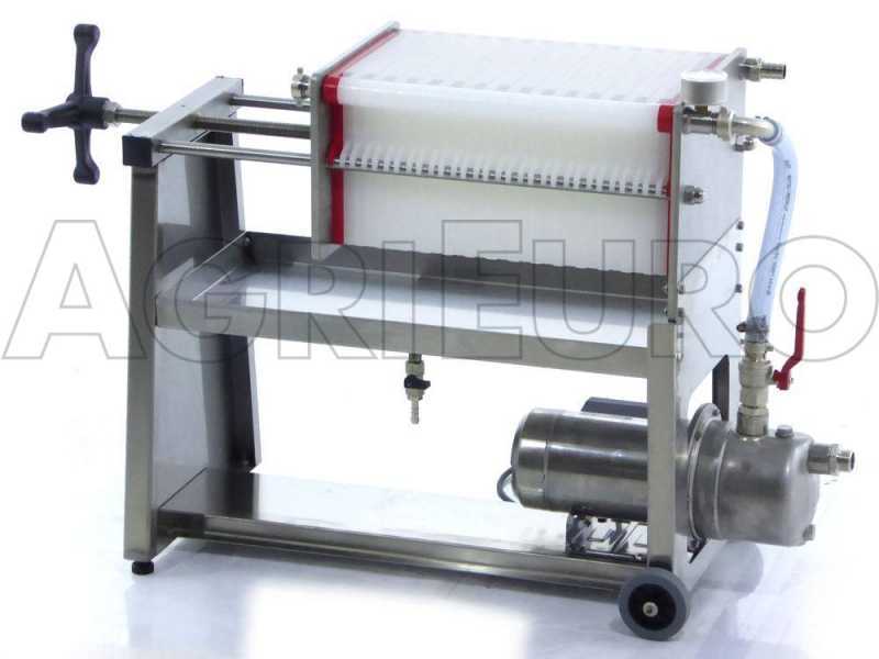 Enotecnica Pillan AF30 - Filtro a cartoni per vino carrellato - Pompa in INOX