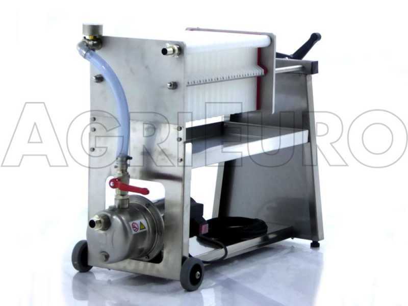 Enotecnica Pillan AF30 - Filtro a cartoni per vino carrellato - Pompa in INOX