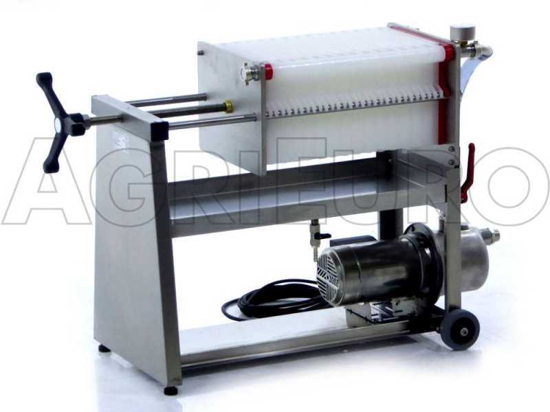 Enotecnica Pillan AF30 - Filtro a cartoni per vino carrellato - Pompa in INOX