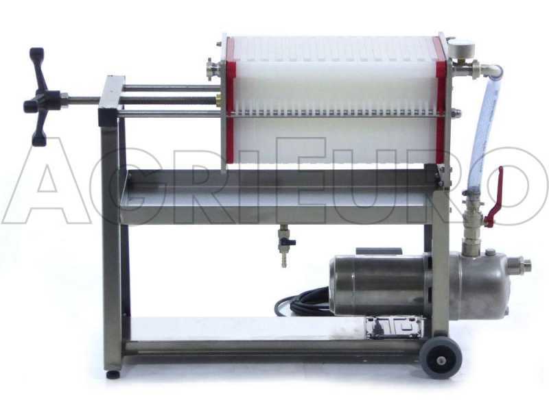 Enotecnica Pillan AF30 - Filtro a cartoni per vino carrellato - Pompa in INOX