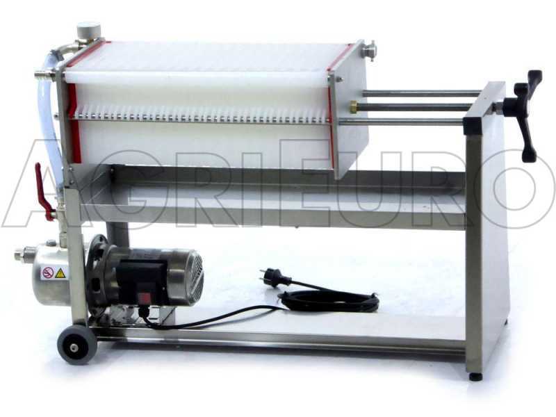 Enotecnica Pillan AF40 - Filtro a cartoni per vino carrellato - Pompa in INOX
