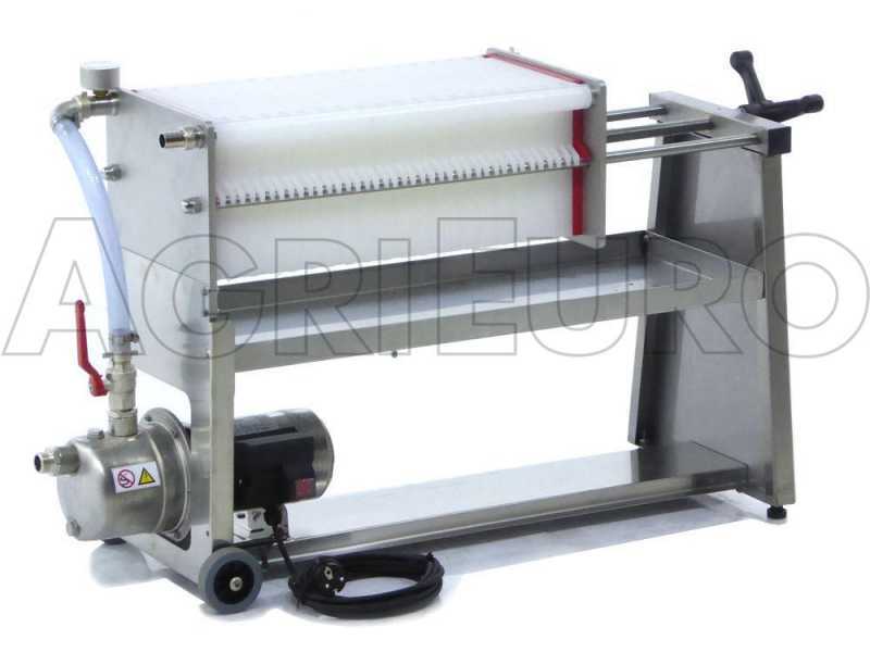 Enotecnica Pillan AF40 - Filtro a cartoni per vino carrellato - Pompa in INOX