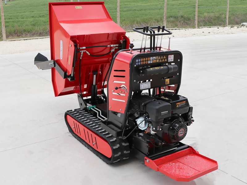 GeoTech-Pro Geoporter 550 DHS Hydro - Motocarriola cingolata cassone dumper idraulico 500Kg