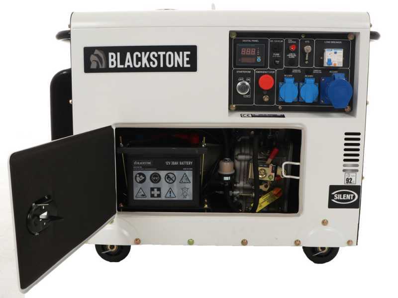 Blackstone SGB 6000 D-ES - Generatore di corrente diesel silenziato con AVR 5.3 kW - Continua 5 kW Monofase + ATS
