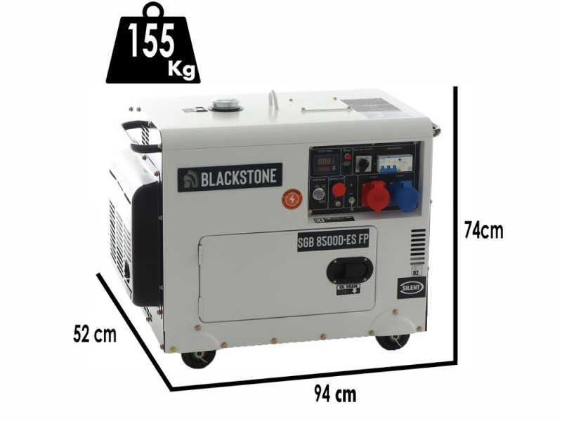 Blackstone SGB 8500 D-ES FP - Generatore di corrente diesel silenziato con AVR 6.3 kW - Continua 6 kW Full-Power + ATS Trifase