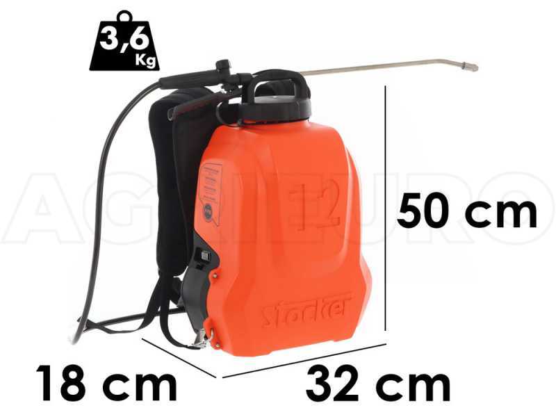 Stocker Ergo 12 - Pompa irroratrice a spalla - Batteria a Litio - 12L - 5 bar