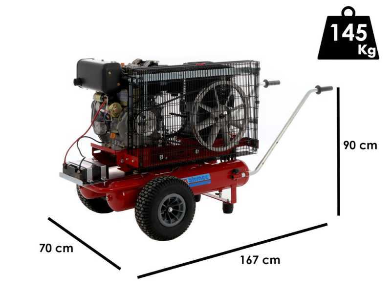 Airmec TTD 3460/650 - Motocompressore - Motore diesel da 6 HP - 650 l/min