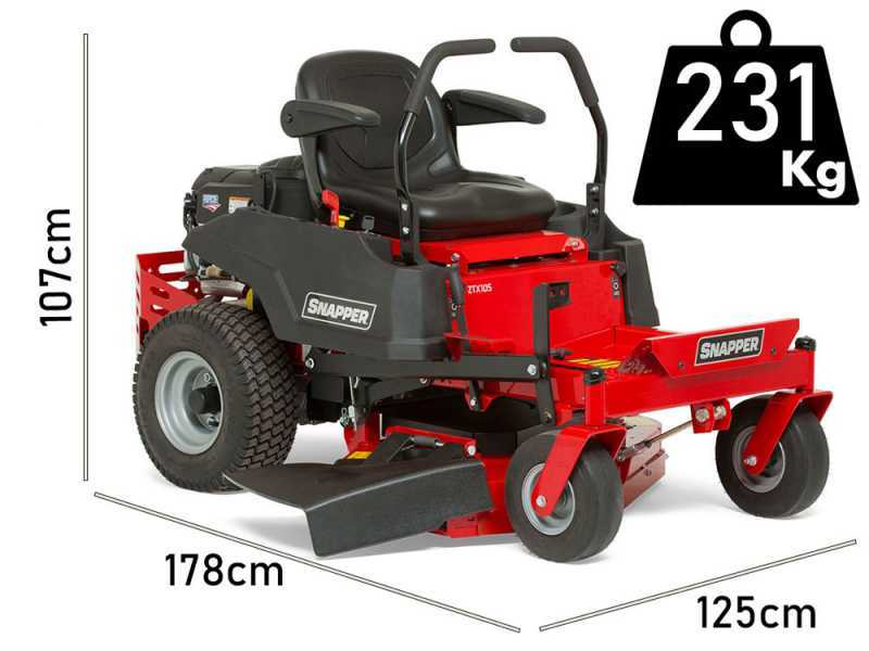 Trattorino rasaerba professionale a raggio zero Snapper ZTX105 - scarico laterale