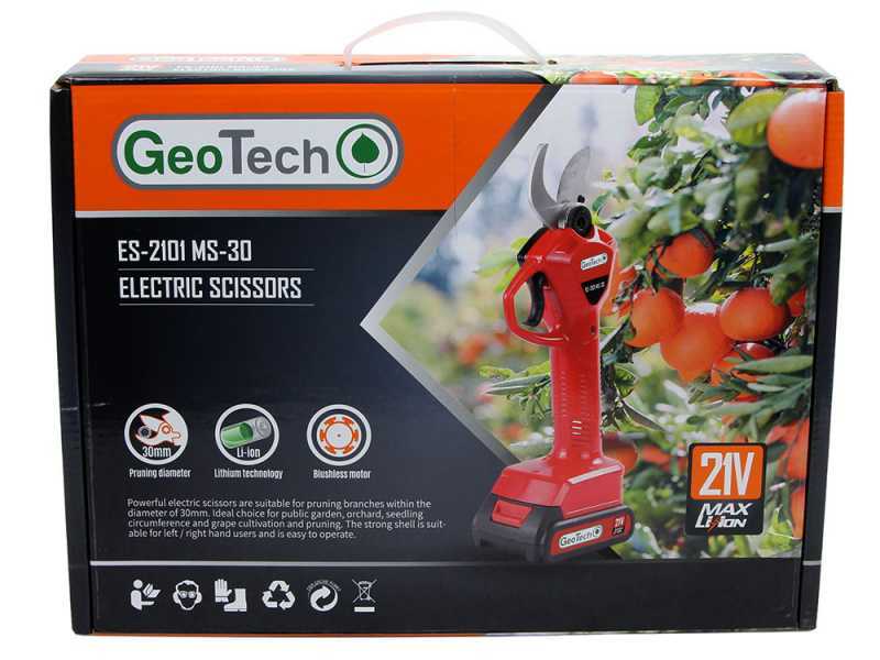 GeoTech MS 30 - Forbice elettrica da potatura - 2x 21V 2Ah