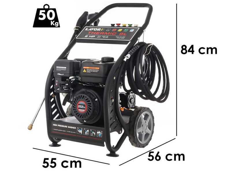 Lavor Thermic 9L - Idropulitrice a scoppio 250 bar - 900 l/h - motore Loncin LC175F-2 a benzina 9HP