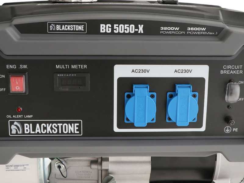 Blackstone BG 5050-X - Generatore di corrente con AVR 3.6 kw - Continua 3.2 kW Monofase