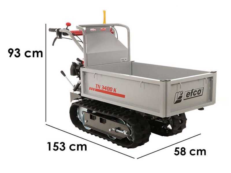 Efco TN 3400 K - Motocarriola cingolata cassone estensibile - Portata 350Kg