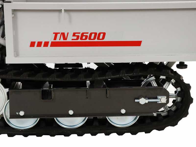 Motocarriola cingolata Efco TN 5600 - Cassone estensibile con portata di 550 Kg