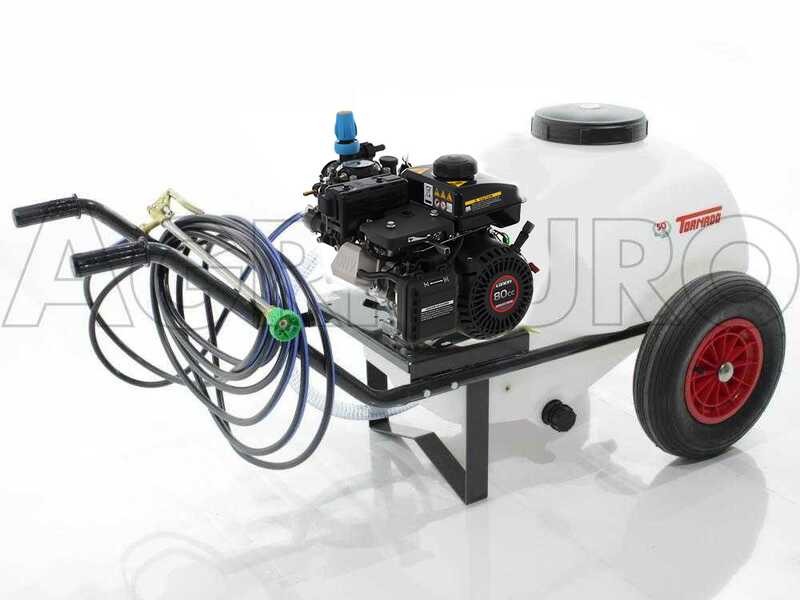 Kit motopompa irrorazione Comet MTP MC25/Loncin 148F-2 con carrello e serbatoio 80L
