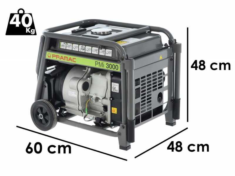 Generatore di corrente ad inverter da 2,8 kW Pramac PMI3000 - Versione carrellata
