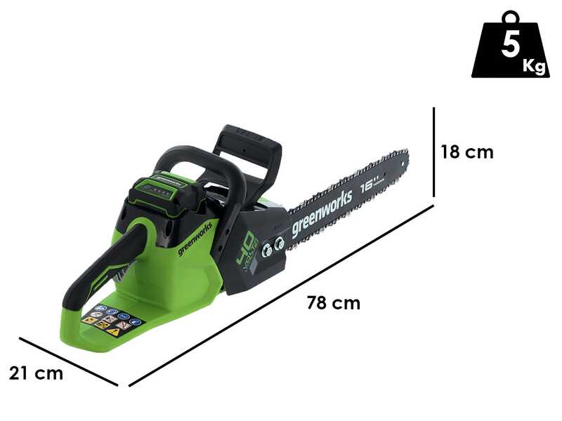 Greenworks GD40CS18 - Elettrosega 40V - SENZA BATTERIA e CARICABATTERIA