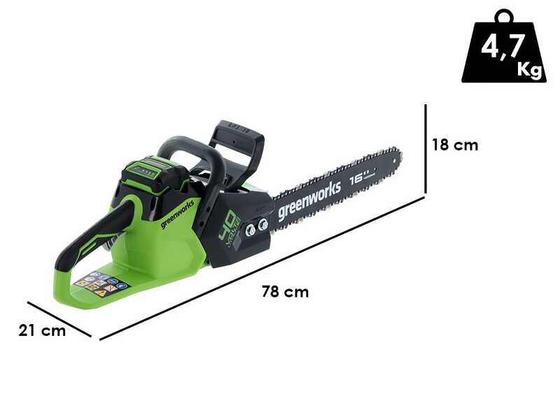 Greenworks GD40CS18 - Elettrosega a batteria 40V 4Ah - Lama da 40cm