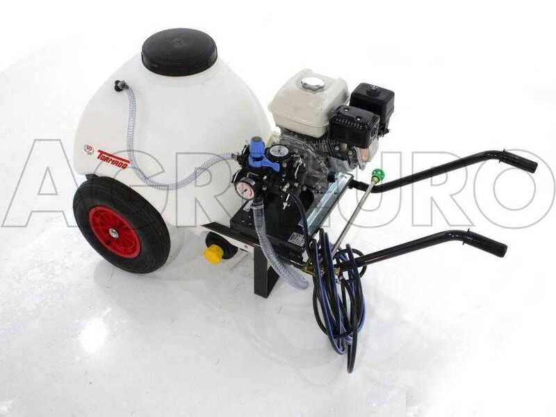 Kit motopompa irrorazione Comet MTP MC25/Loncin 148F-2 con carrello e serbatoio 120L