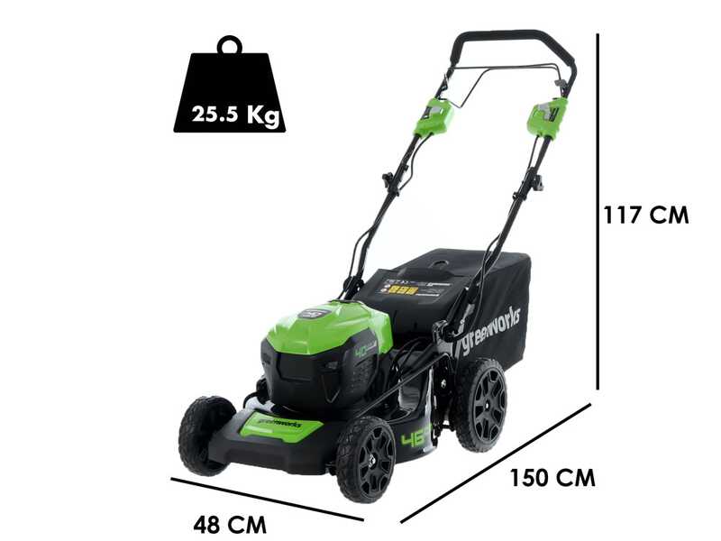 Greenworks GD40LM46SP - Tagliaerba semovente a batteria - SENZA BATTERIA E CARICABATTERIA