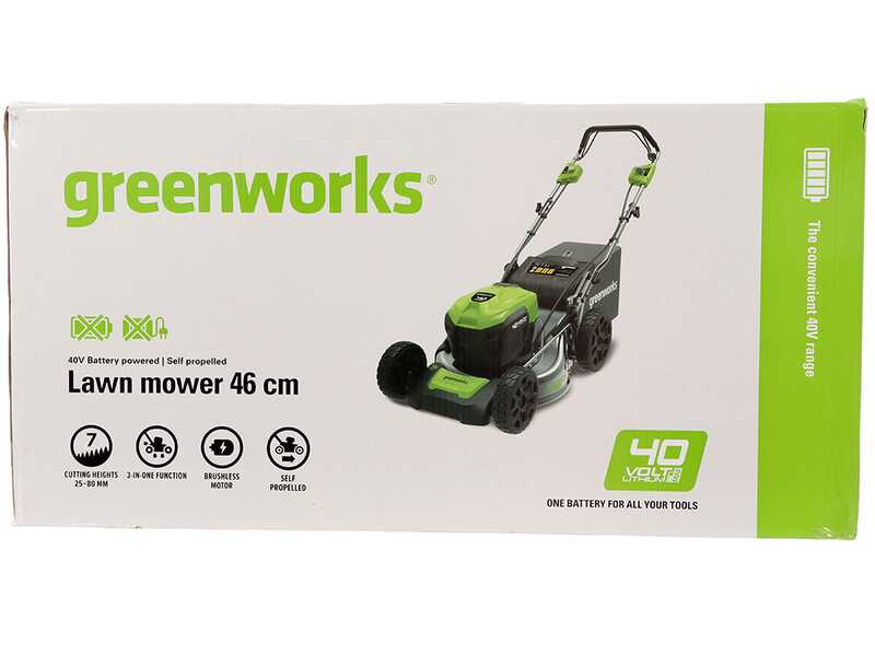 Greenworks GD40LM46SPK4 - Tagliaerba semovente a batteria - 40V/4Ah - Taglio 46 cm