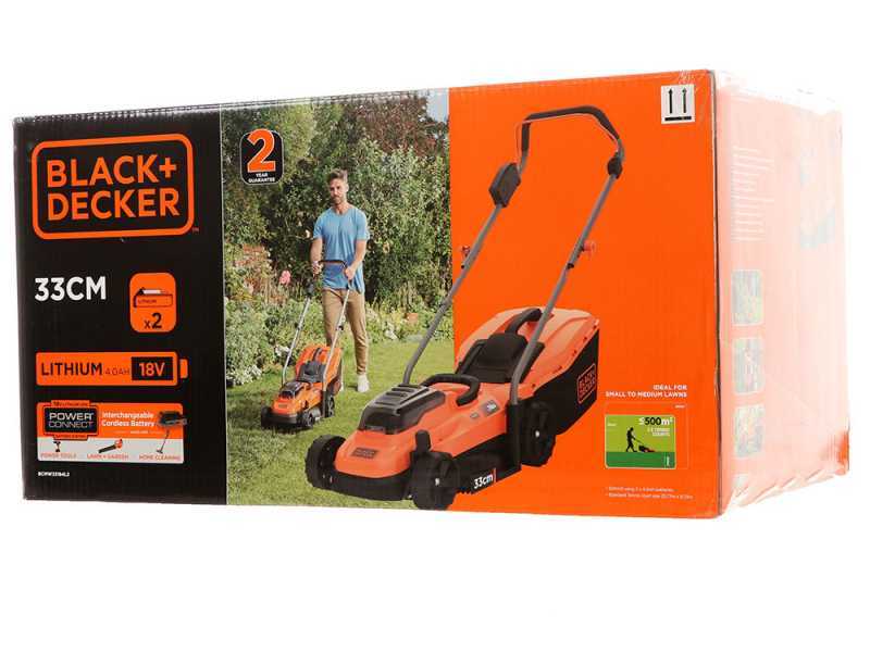 Black &amp; Decker BCMW33184L2-QW - Tagliaerba a batteria - 2x18V/4.0Ah - Taglio 33 cm