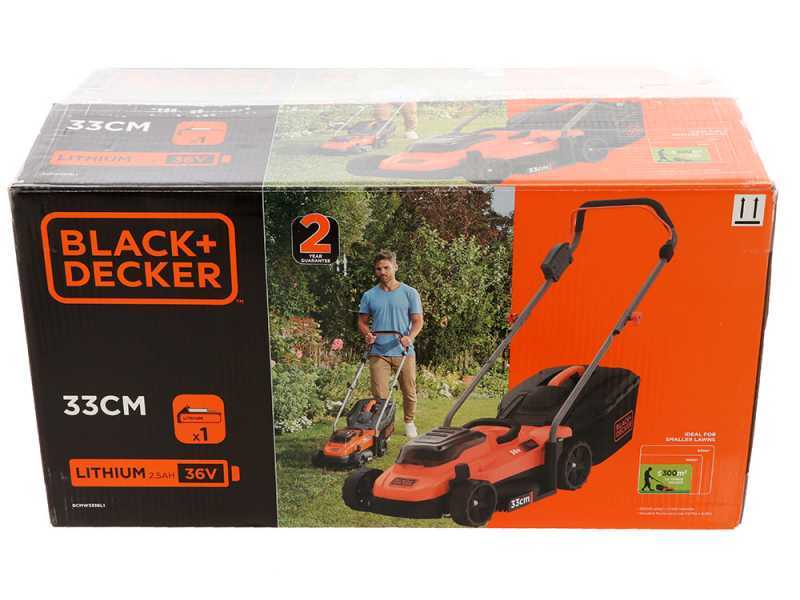 Black &amp; Decker BCMW3336L1-QW - Tagliaerba a batteria - 36V/2.5Ah - Taglio 33 cm