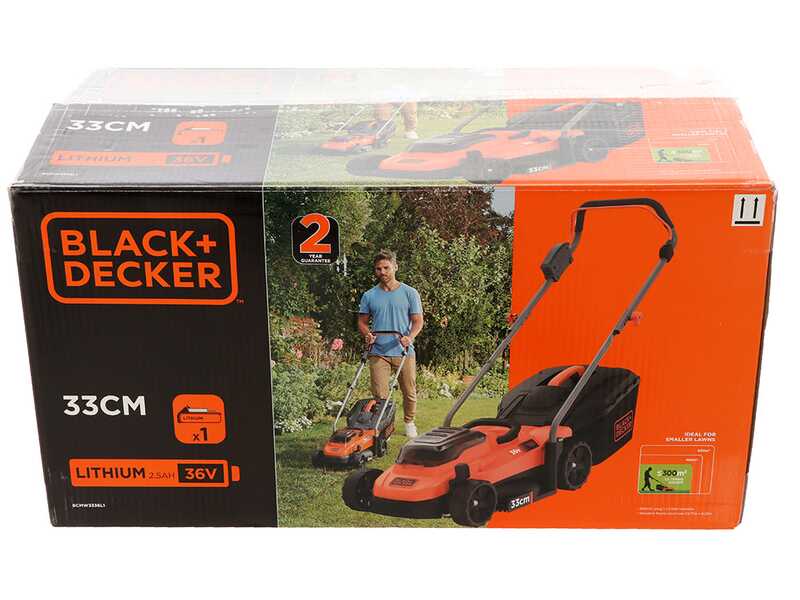 Black &amp; Decker BCMW3336L1-QW - Tagliaerba a batteria - 36V/2.5Ah - Taglio 33 cm