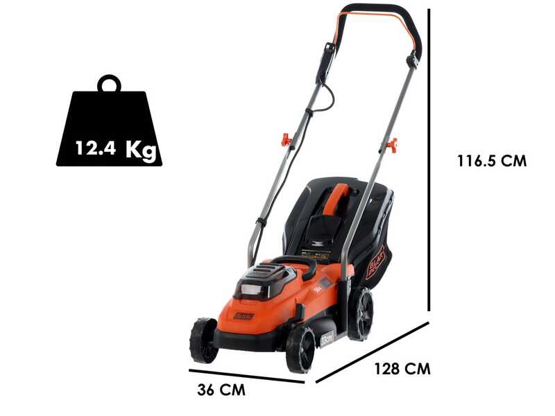 Black &amp; Decker BCMW3336L1-QW - Tagliaerba a batteria - 36V/2.5Ah - Taglio 33 cm