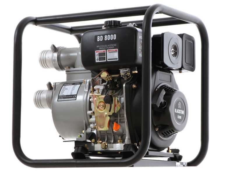 BlackStone BD 8000 - Motopompa diesel autoadescante - Raccordi 80 mm