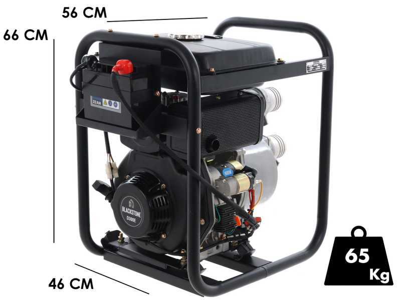 BlackStone BD 8000ES - Motopompa diesel avviamento elettrico - Raccordi 80 mm