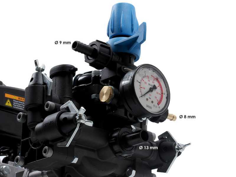 Kit motopompa irroratrice Comet MTP MC 25 Loncin e carrello Dal Degan con serbatoio 150L