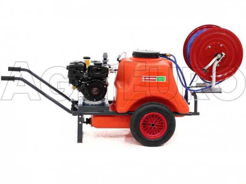 Kit motopompa irroratrice Comet MTP MC 25 Loncin e carrello Dal Degan con serbatoio 150L
