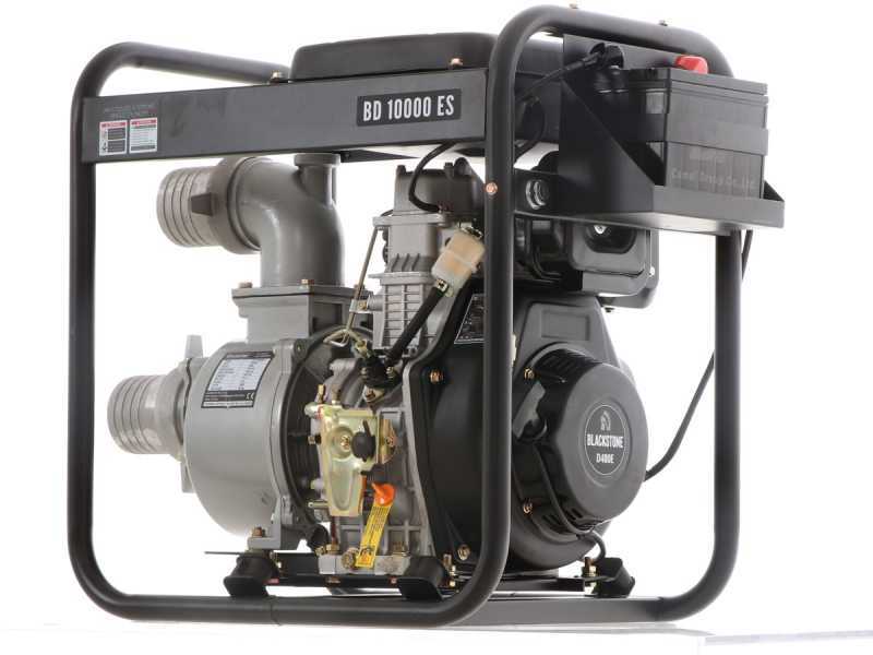 BlackStone BD 10000ES - Motopompa diesel avviamento elettronico - Raccordi 100 mm